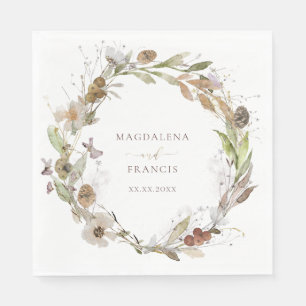 wedding fall wildflowers  napkins