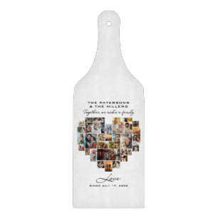 Wedding Family Anniversary Heart Photo Collage Cutting Board