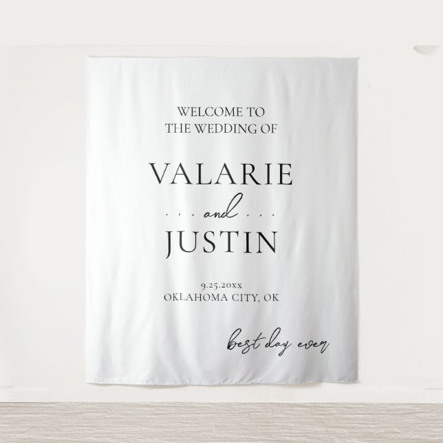 Wedding Fancy Font Script Quote Tapestry (Front)