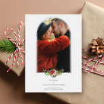 Wedding Fancy Silver Arch Effect Photo<br><div class="desc">Poinsettias Christmas Wedding Fancy Silver Arch Effect Photo Metallic Foil Save the Date Card with Envelope. If you want to coordinate the back, I suggest you use the following color codes: Rose Gold C3999B - Gold #CBB068 - Silver #B3B3B3 IMPORTANT NOTICE: This design is part of a collection and has...</div>