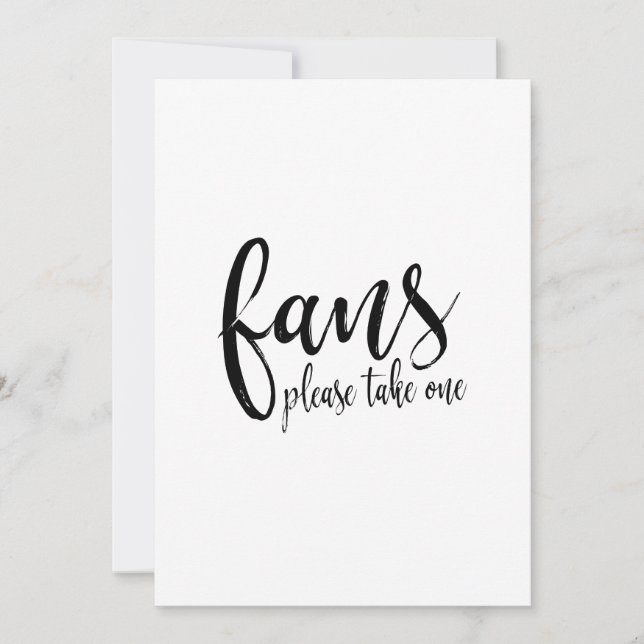 Wedding Fans Calligraphy Affordable Sign (Front)