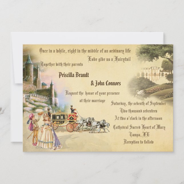 Wedding Fantasy fairytale,unique creation,romantic Invitation (Front)