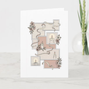 Wedding fashion with flowers candles and wrapped card
