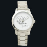 Wedding Father Of The Bride Gift Monogram Classic Watch<br><div class="desc">Wedding Father Of The Bride Gift Monogram Classic Watch. Click personalise this template to customise it with the Monogram initial, the name and the marriage date quickly and easily. Wedding Father Of The Bride Gift Monogram Classic Watch, is part of the Parent Gifts Collection in this store. 30 Day Money...</div>