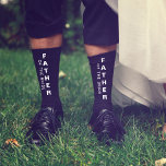 Wedding Father Of The Bride Personalised Black Socks<br><div class="desc">Dress the men of your wedding party in coordinating socks. "Father Of The Bride" is written down the front of these black socks in bold white typography. Personalise with your first names and wedding date in simple white typography on the lower foot.</div>