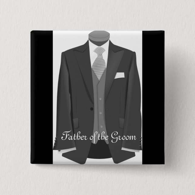 Wedding Father of the Groom Pin Button Badge Gift (Front)