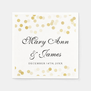 Wedding Faux Gold Foil Glitter Lights Napkin