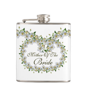 Wedding Favor Elegant Roses Mother of the Bride Hip Flask