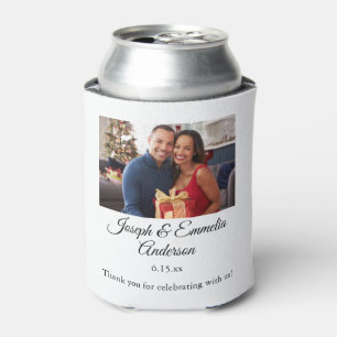 Wedding Favor Photo Can Cooler Couple Photo, Names