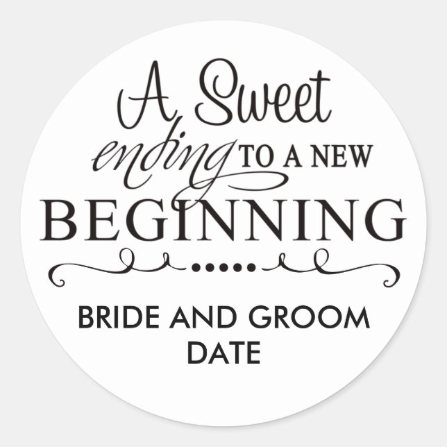 WEDDING FAVOR STICKER A Sweet Ending (Front)
