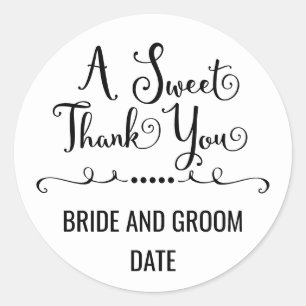 WEDDING FAVOR STICKER   A Sweet Thank You