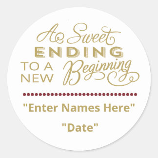 WEDDING FAVOR STICKER | Sweet Ending New Beginning