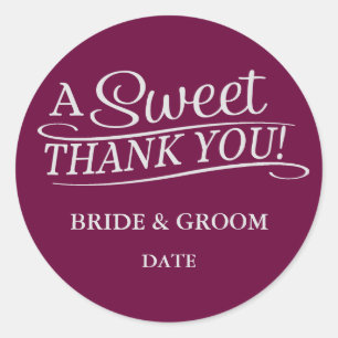 WEDDING FAVOR STICKER Sweet Thank You.