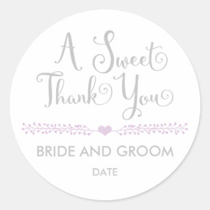 WEDDING FAVOR STICKER Sweet thank you.