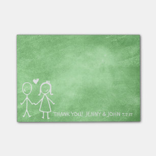 Wedding Favor Thank You Chalkboard Lemon Green Post-it Notes