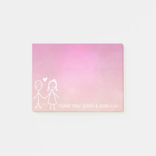 Wedding Favor Thank You Chalkboard Ombre Pink Post-it Notes