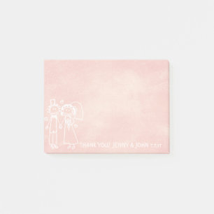 Wedding Favor Thank You Chalkboard Peach Pastel Post-it Notes