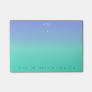 Wedding Favor Thank You Ocean Blue Ombre Post-it Notes