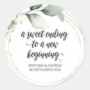 Wedding Favor Treat Bag Jam Jar Sweet Beginning Cl Classic Round Sticker