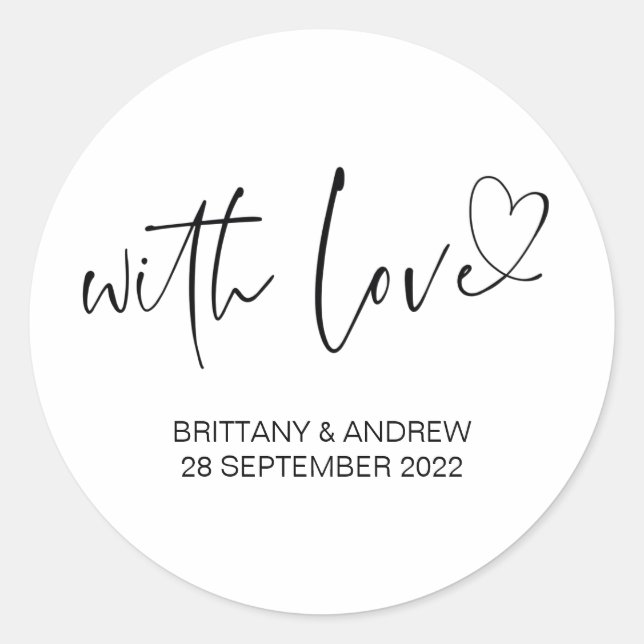 Wedding Favor Treat Bag Jam With Love Thank You Classic Round Sticker (Front)