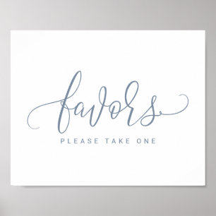 Wedding Favors Sign - Bounce Script (Dusty Blue)