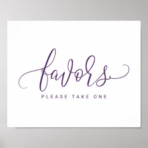 Wedding Favors Sign -Bounce Script (Plum / Purple)
