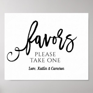 Wedding Favors Sign "Please Take One" Black