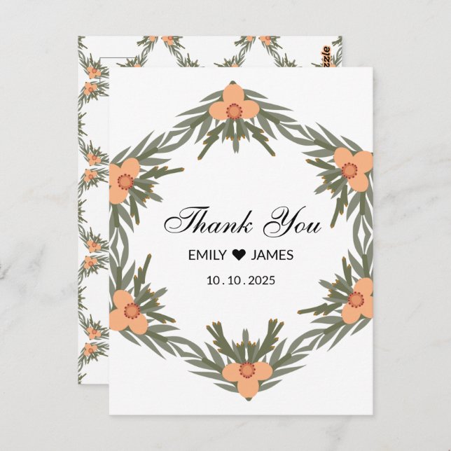 Wedding Favour Bag – Custom Name & Date for Candle Postcard (Front/Back)