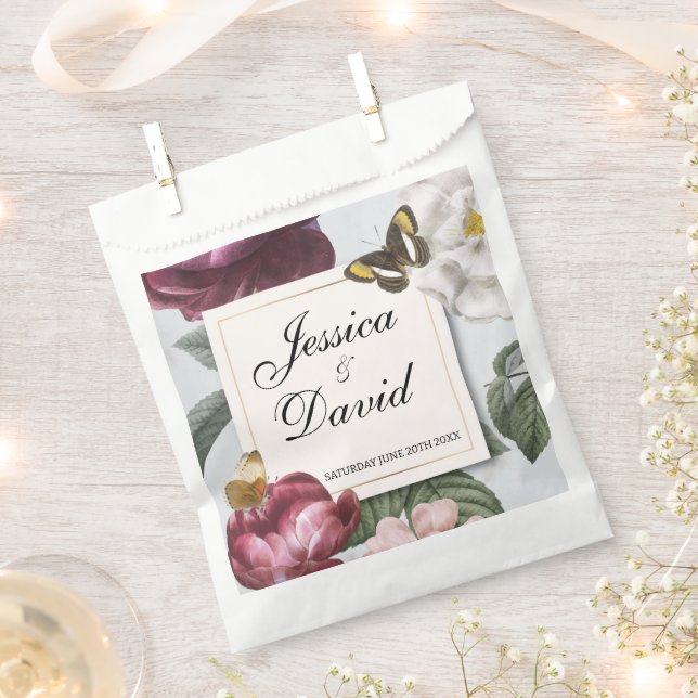 Wedding Favour Bags Bloom Floral Flower Butterfly  (Clipped)