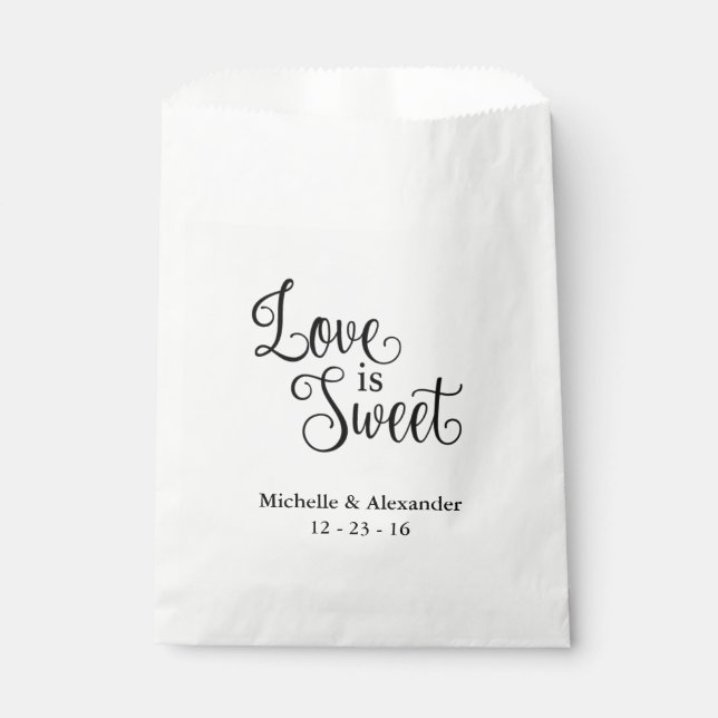 Wedding Favour Bags - Love is Sweet (Front)