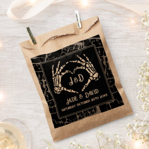 Wedding Favour Bags Skeleton Hands Heart Event