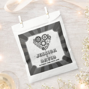 Wedding Favour Bags Steampunk Wedding Hearts Cogs 