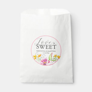 Wedding Favour Bags Watercolor Flowers