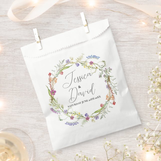 Wedding Favour Bags Wildflower Floral  (Clipped)
