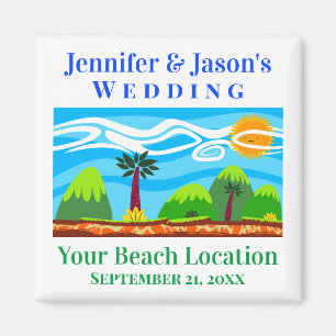Wedding Favour Beach Tropical Destination Magnet