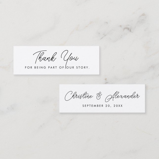 wedding favour bookmark simple elegant modern  mini business card (Front/Back)
