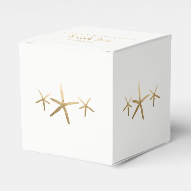 Wedding Favour Box, Customise, Beach Starfish Favour Box (Front Side)