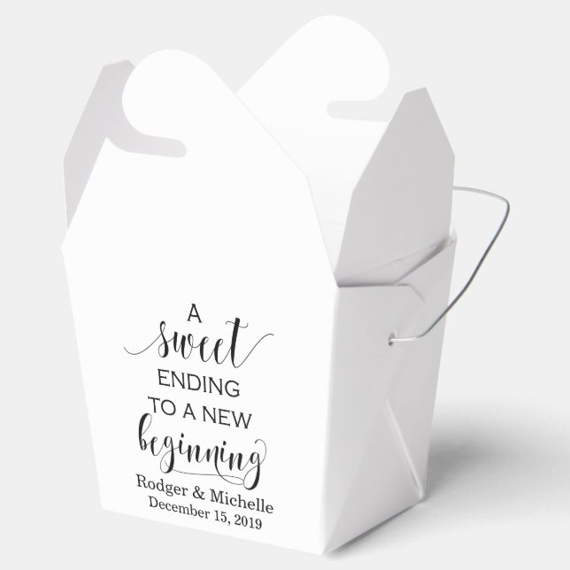 Wedding Favour Box - Sweet Ending to New Beginning (Opened)