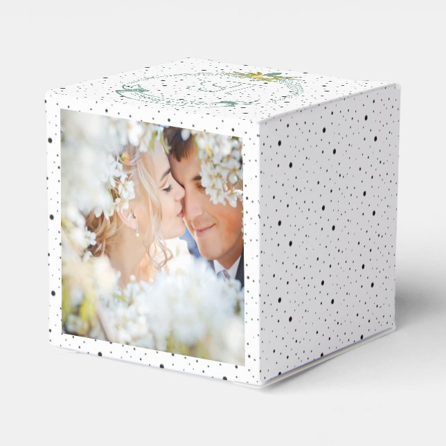 Wedding Favour Box Your Photos Monogram Names (Back Side)