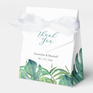 Wedding Favour Boxes Watercolor Palm Leaves