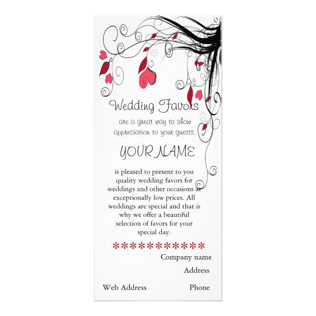 Wedding Favour Business Brochure Rack Cards (Front)