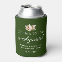 Wedding Favour Cheers to the Newlyweds Dark Green