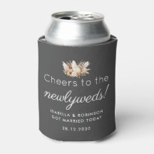 Wedding Favour Cheers to the Newlyweds Dark Grey