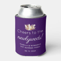 Wedding Favour Cheers to the Newlyweds Purple