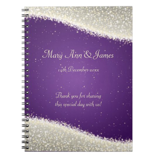 Wedding Favour Dazzling Sparkles Purple Notebooks