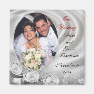 Wedding Favour diamonds photo Magnet