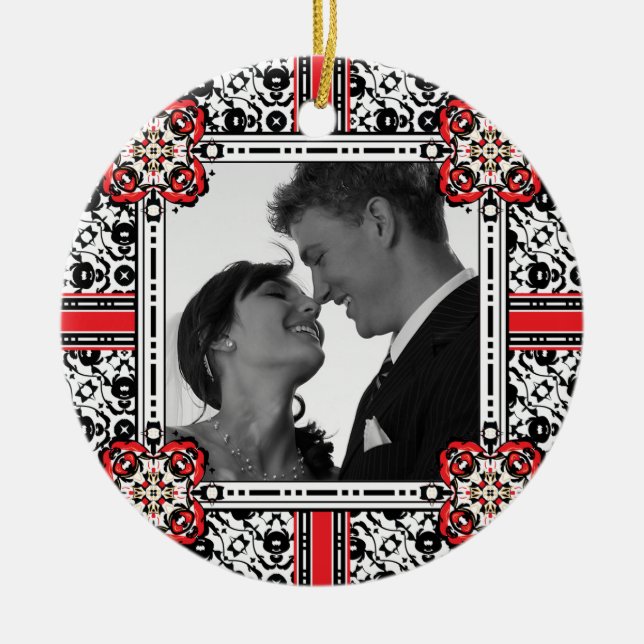 Wedding Favour, Engagement Portrait Photo Ornament (Front)