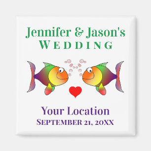 Wedding Favour Fish Cute Tropical Beach Destinatio Magnet