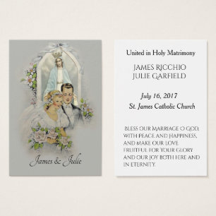 Wedding Favour Holy Card Bride Groom Mary