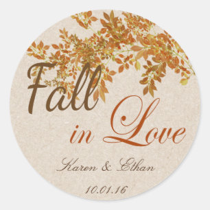 Wedding Favour Label Fall in Love Theme